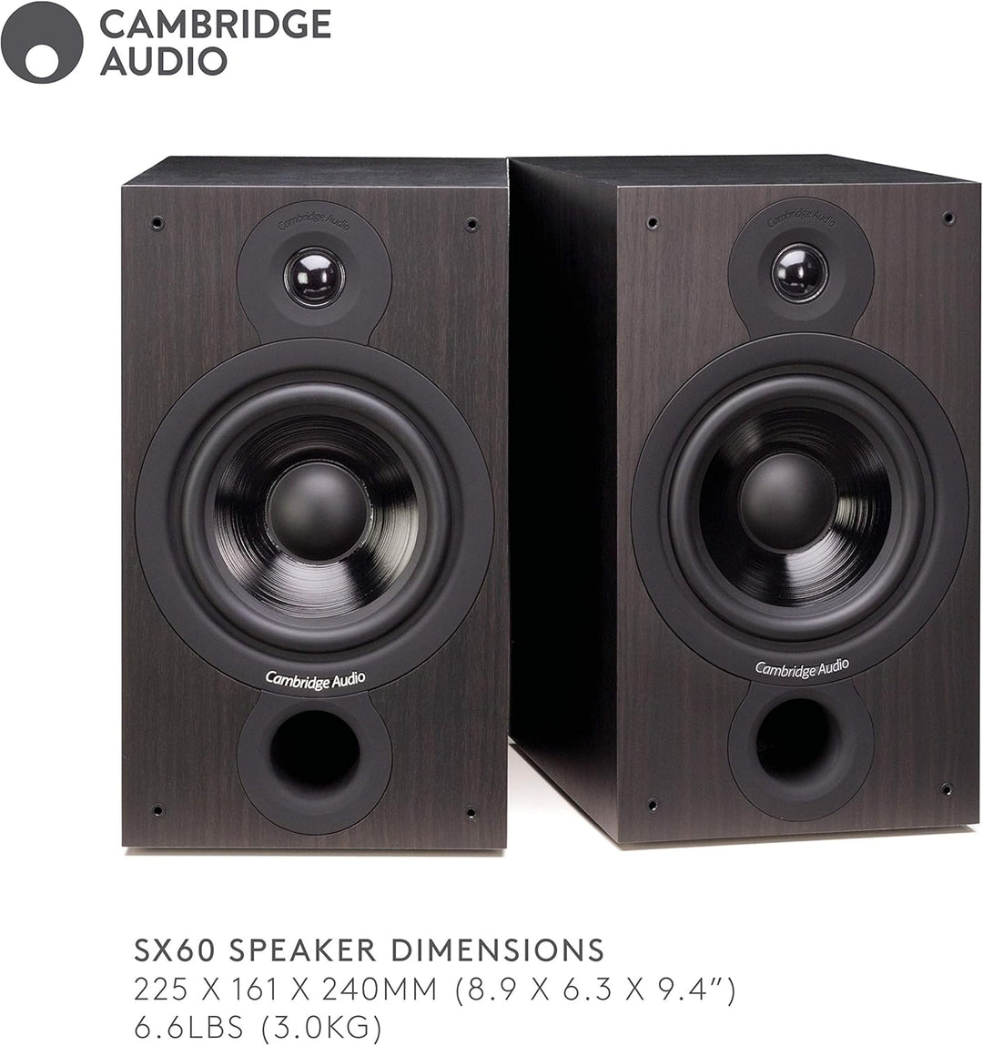 Cambridge Audio SX-60, Einsteiger-Bücherregal-Lautsprecher pro Paar (Schwarz)