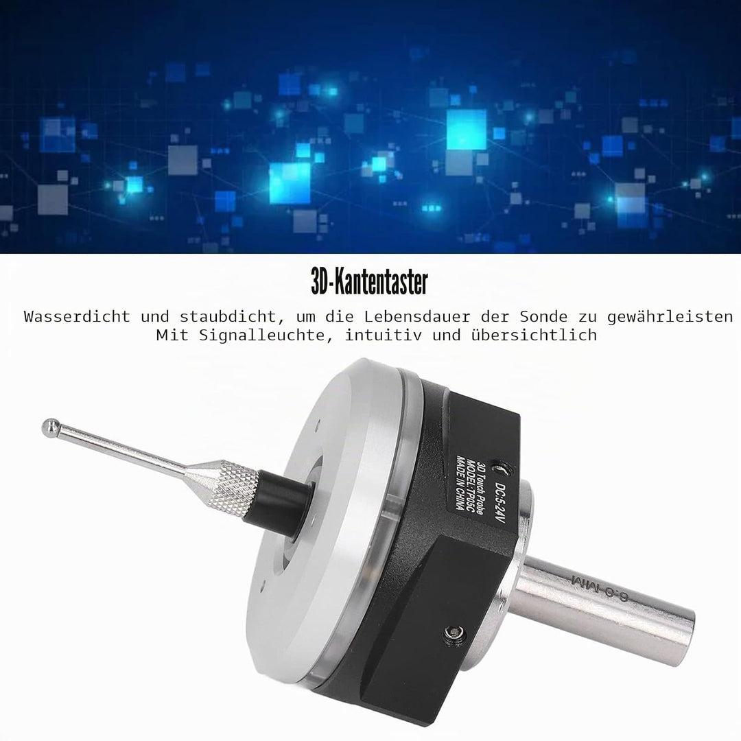 3D Kantensucher, XYZ Achsen Tastkopf Wasserdichtes 3D Edge Finder CNC, 3D Messsensor Kit mit 0,24 Zo