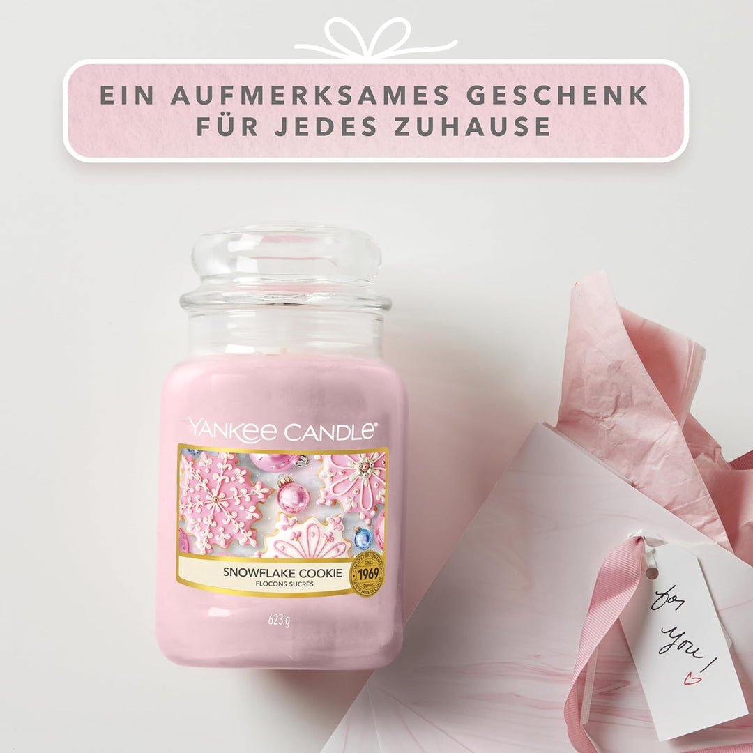 Yankee Candle Duftkerze im Glas (gross) | Snowflake Cookie | Brenndauer bis zu 150 Stunden Snowflake