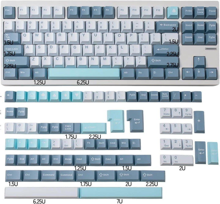 172 Tasten Double Shot Shoko Tastenkappen Cherry Profile Fit for 61/64/87/104/108 Cherry Mx Switches