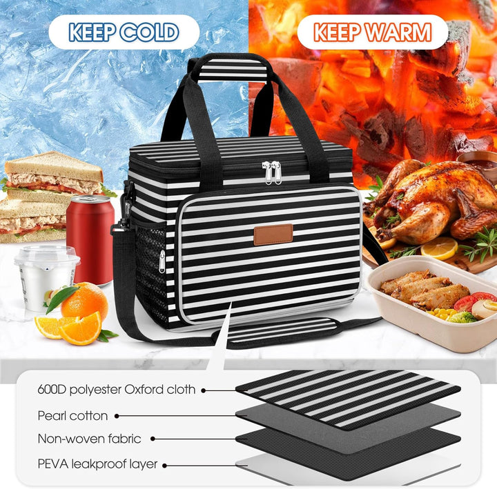 Kühltasche Lunchtasche, Picknicktasche Isoliertasche Lunchbox Tasche Grosse Auslaufsichere Isolierte