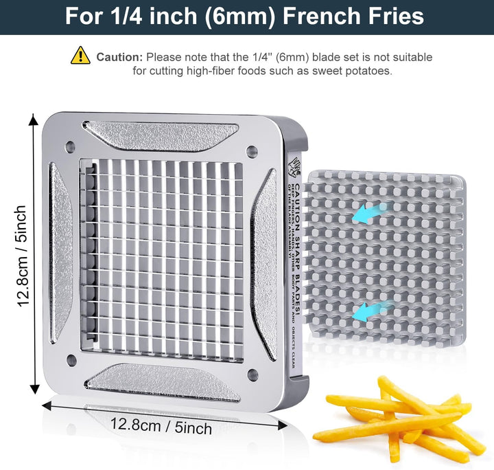 Sopito 6x6mm Ersatzklingen-Set für Pommes Frites Schneider, 6mm Ersatzklinge