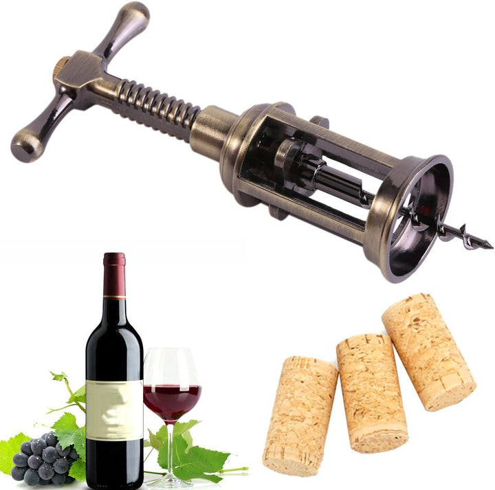 Retro-Weinöffner, Flügelkorkenzieher aus Zinklegierung, Weinflaschenöffner, Ergonomischer Korkenzieh