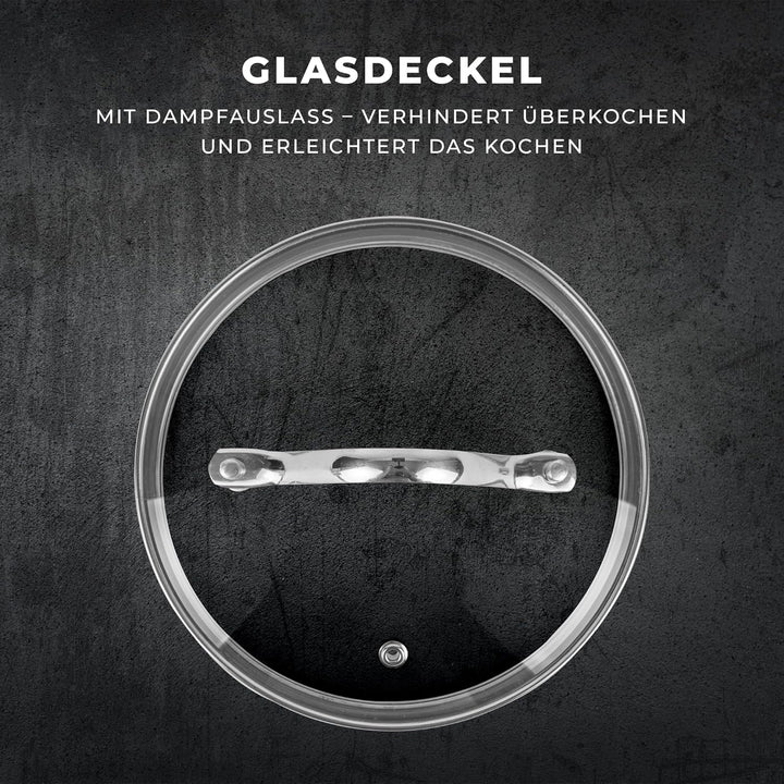 Edelstahl Kochtopf Induktion - 1.9L - Ø 16 cm - Topf für alle Herdarten Geeignet - 18/10 Edelstahlto