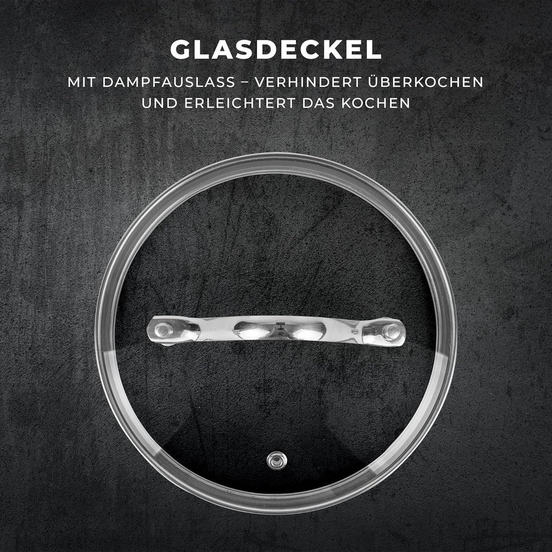KARL HAUSMANN Edelstahl Kochtopf Induktion - 4.7L - Ø 22 cm - Topf für alle Herdarten Geeignet - 18/