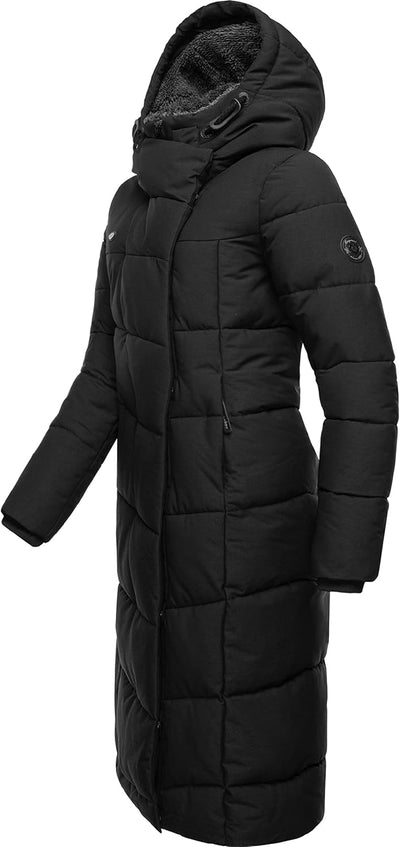 Ragwear Damen atmungsaktiver Wintermantel Warmer wasserdichter Steppmantel lang mit Kapuze Pavla Lon