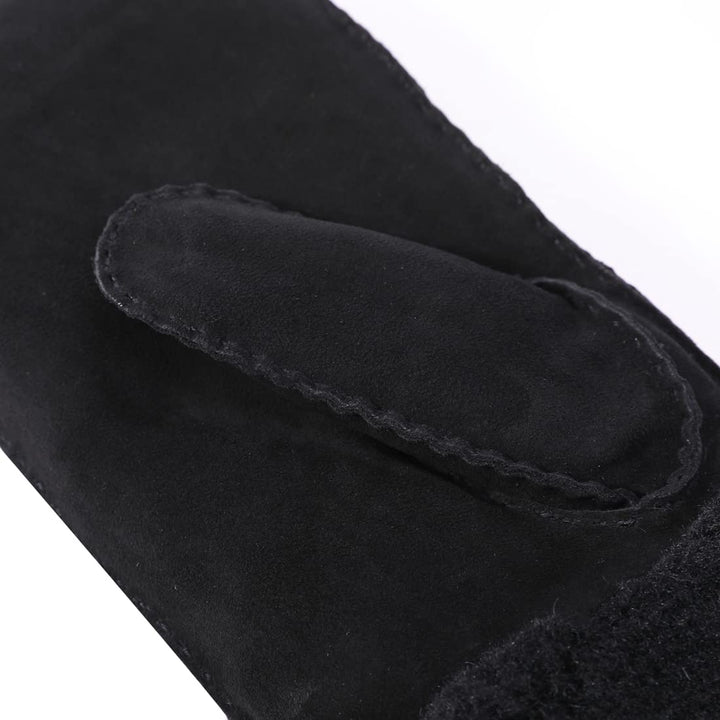 Harssidanzar Damen Fäustlinge,Winter Schaffell Lammfell beheizte warme pelzige Stulpenhandschuhe Led