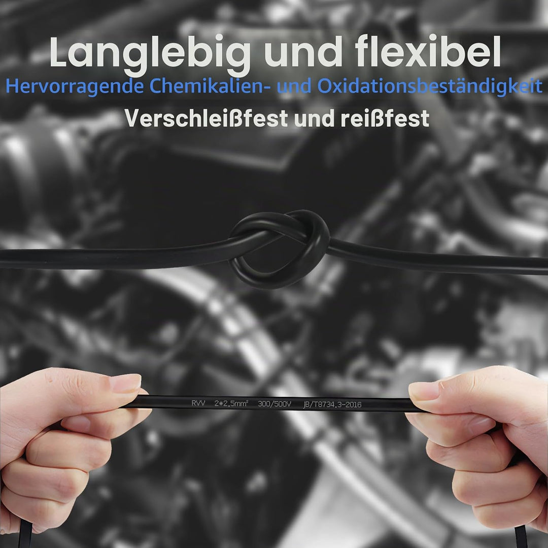 2 Adriges Fahrzeugleitung Kabel 5m, 12V 24V 2 Adriges Anhängerkabel LED-Rücklichter Verkabelung Kabl