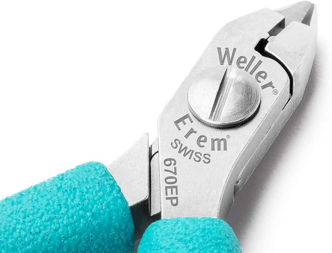 Weller Erem 670EP Präzisions-Seitenschneider, Ohne Wate (Flush) mit Hochpräzisen Schraubsystem für L