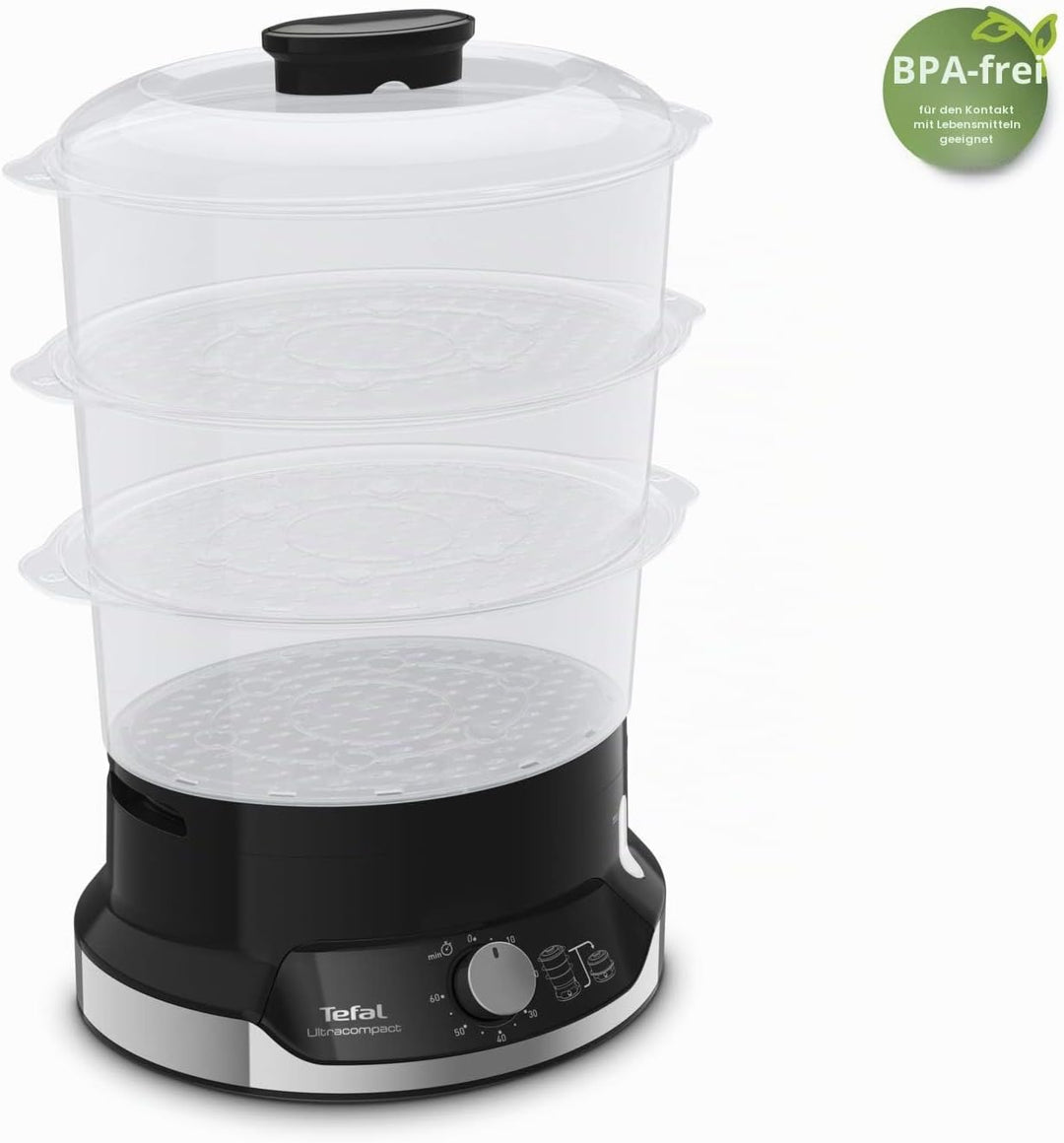 Tefal VC2048 Ultracompact Dampfgarer | Stapelbares Aufbewahrungssystem | Gesundes Kochen | 3 BPA-Fre