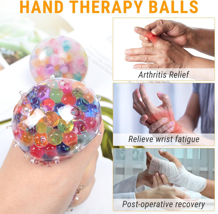 4 Stück Stressball Erwachsene mit 1 Stück Fingertrainer, Antistressball,Hand Übungsbälle, Hand Thera