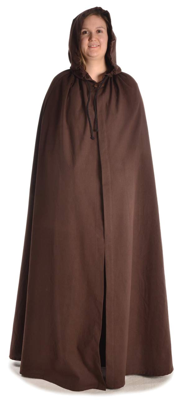 Mittelalter Umhang Sunnhild aus Baumwolle Beige, Schwarz, Rot, Braun, Weiss Gewandung LARP Einheitsg