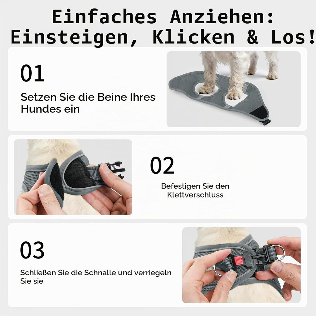 Joytale Hundegeschirr, Reflektierend Weich Gepolstert Hunde Geschirr, Air-Mesh Atmungsaktiv Brustges