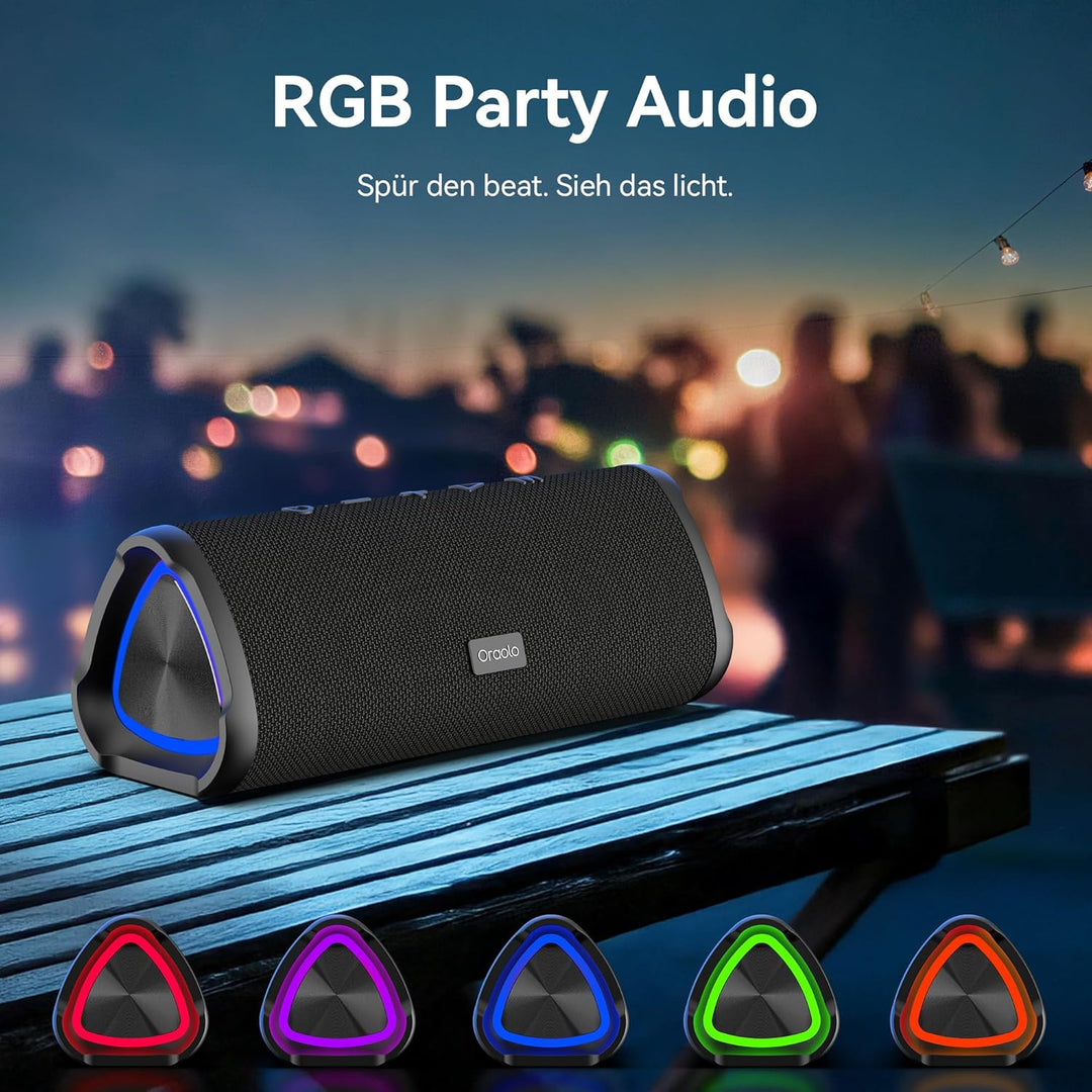 oraolo Bluetooth Lautsprecher Tragbar Musikbox Wireless Speaker | Bluetooth 6.0 20W 24 Std. Akku Dua