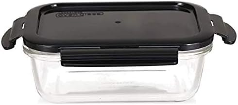 Lock & Lock Boroseal Glas Frischhaltedosen mit Deckel - 3er Set Boxen - Quadratisch - für Backofen,