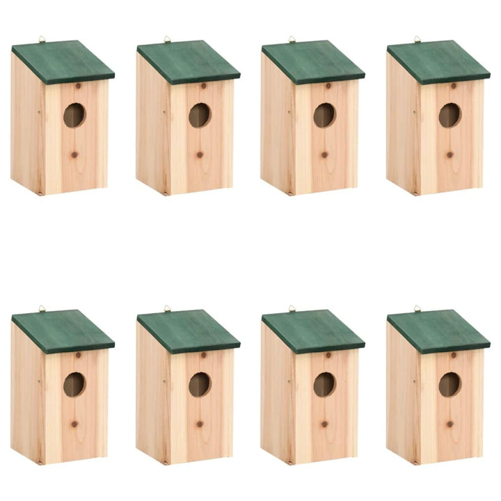 vidaXL Vogelhäuser 8 STK. Holz 12x12x22 cm