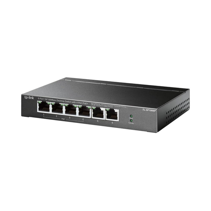 TP-Link TL-SF1006P 6-Port Fast Ethernet PoE Switch mit 4 PoE+ Ports (67 Watt, geschirmte RJ-45 Ports