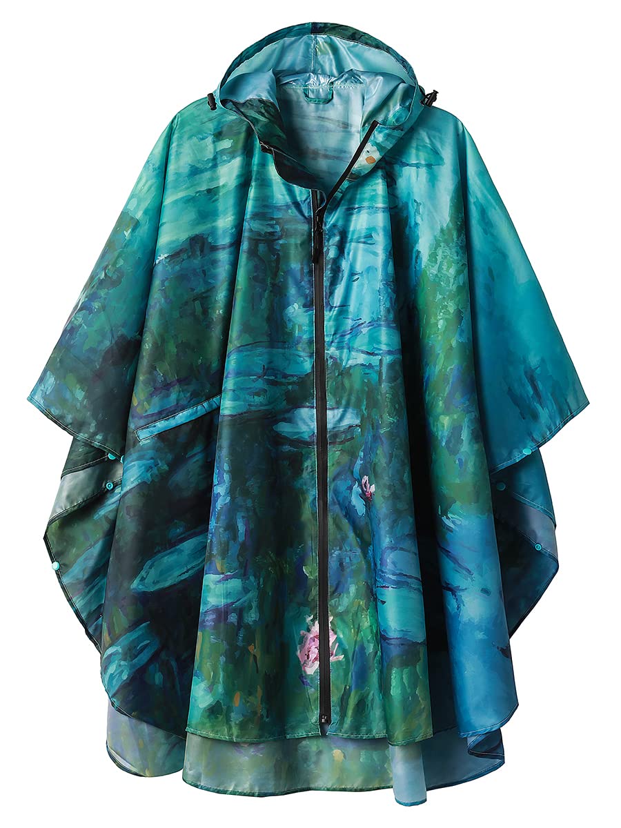 Regen Poncho Jacke Mantel für Erwachsene mit Kapuze wasserdicht mit Reissverschluss im Freien Seeros