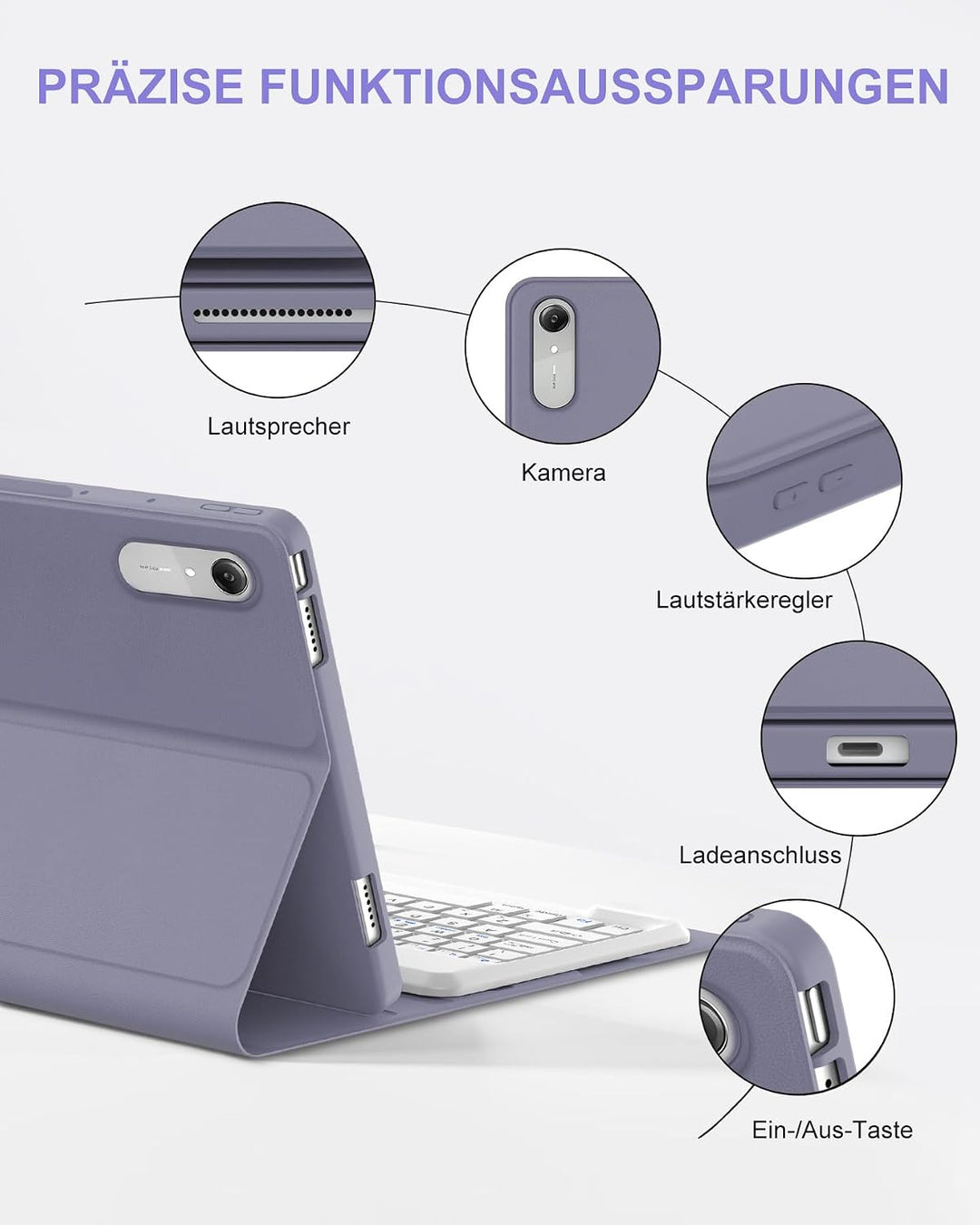 Für Lenovo Idea Tab Pro Gen 2 13" Hülle mit Tastatur QWERTZ | Für Lenovo Idea Tab Pro Gen 2 Tastatur