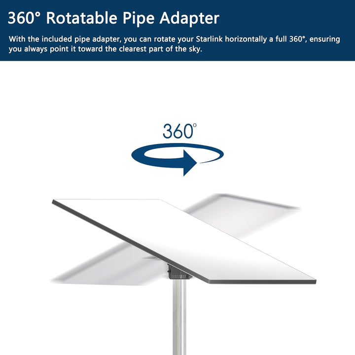 Starlink Standard Wandhalterung Lang mit Rohradapter Gen 3 Long Wall Mount V3 V4 Edelstahl, massiv u