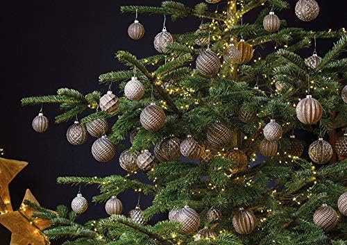 MC-Trend 12er Set edle Luxus Glas Weihnachtskugeln Ø 6cm Weihnachtsbaum Kugeln Christbaumkugeln Weih