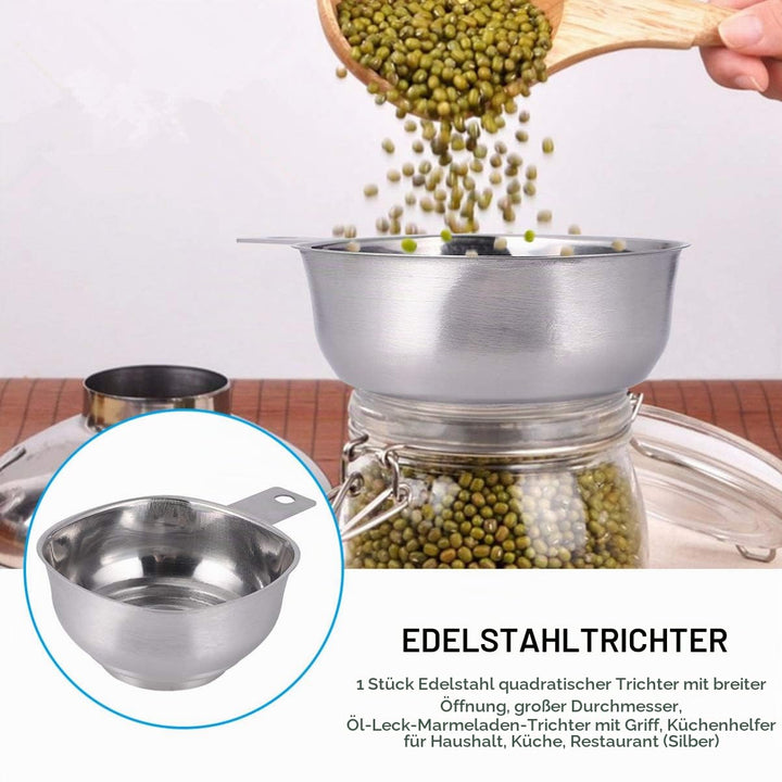 Cabilock Einmachtrichter Edelstahl Weithals Küchentrichter mit Griff für Weithals Einmachglas Gewürz