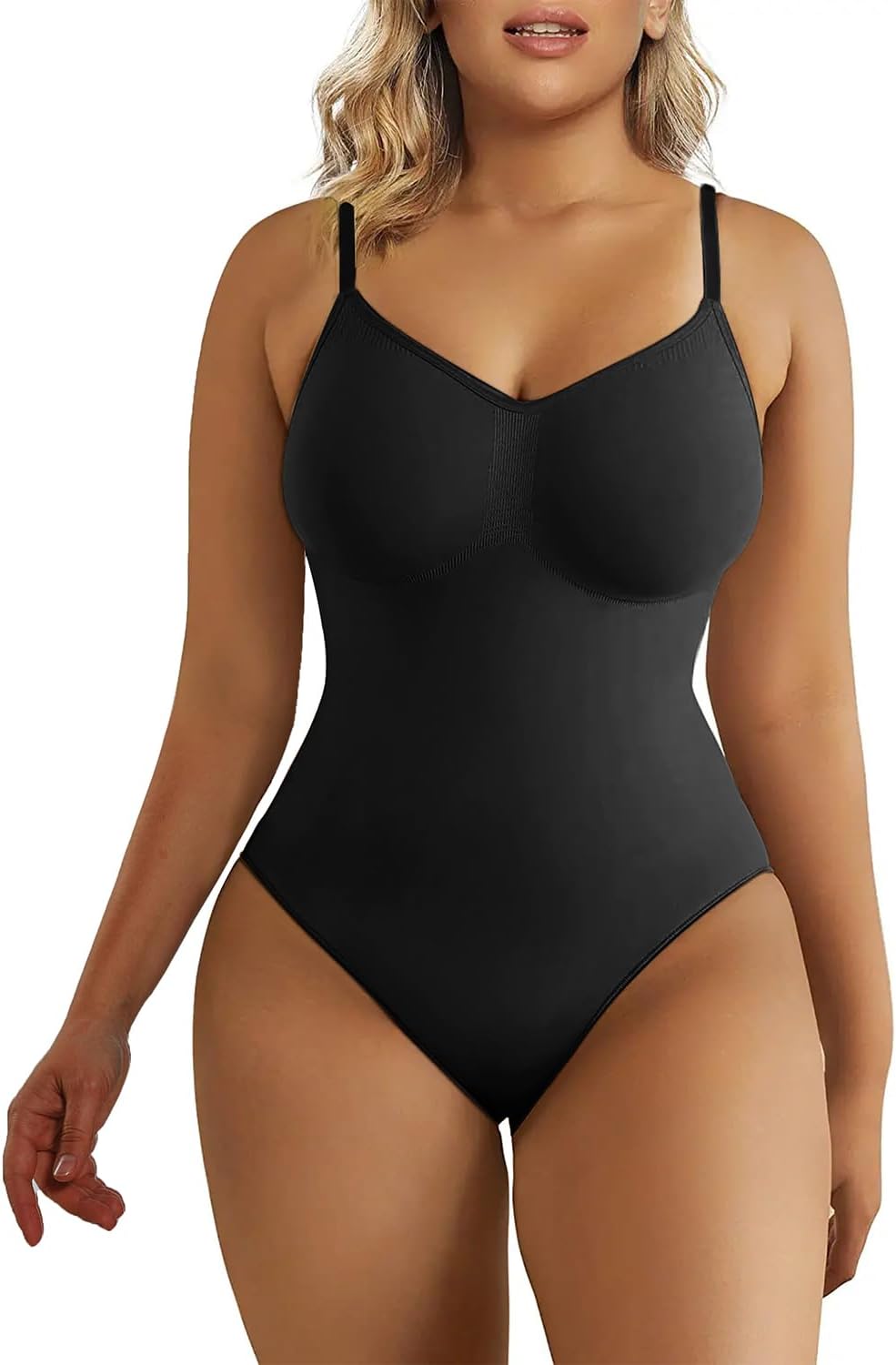 SHAPERX Shapewear Damen Bauchweg Bodysuit Formender Body Shaper Sculpting Tanga mit Verstellbarer Sc
