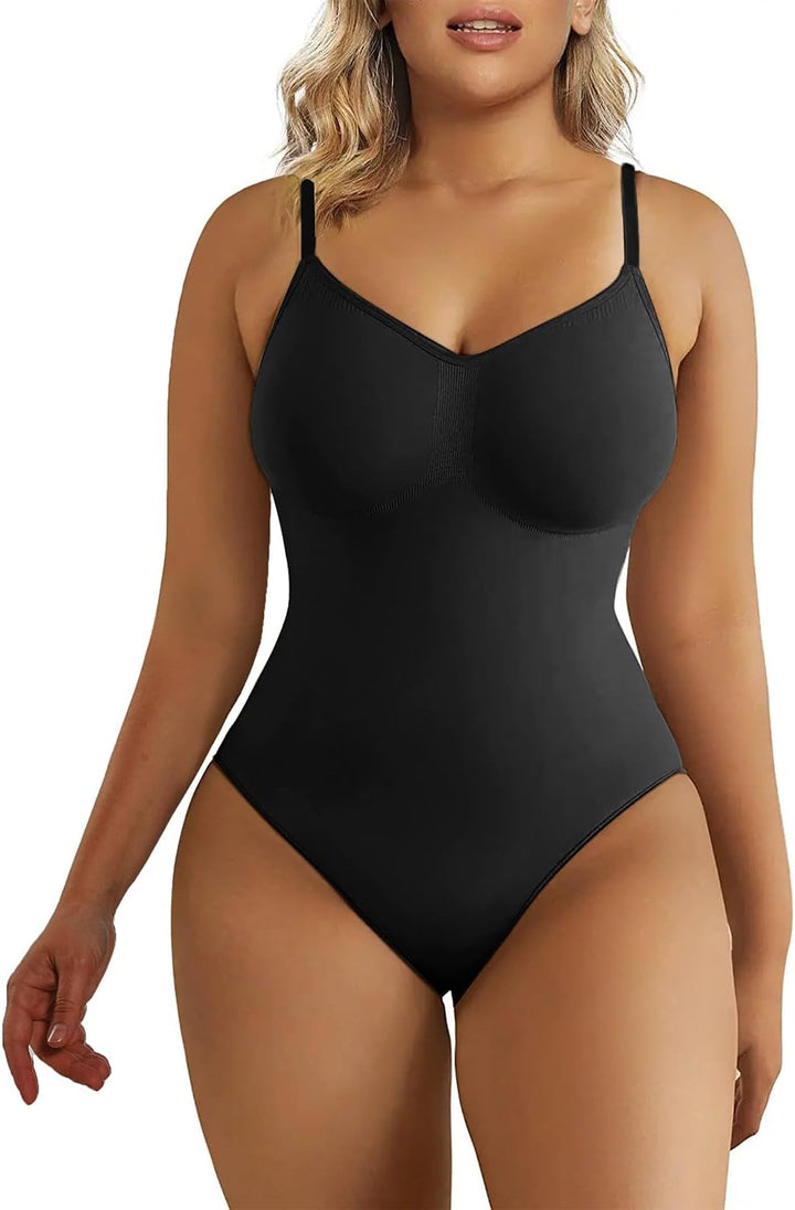 SHAPERX Shapewear Damen Bauchweg Bodysuit Formender Body Shaper Sculpting Tanga mit Verstellbarer Sc