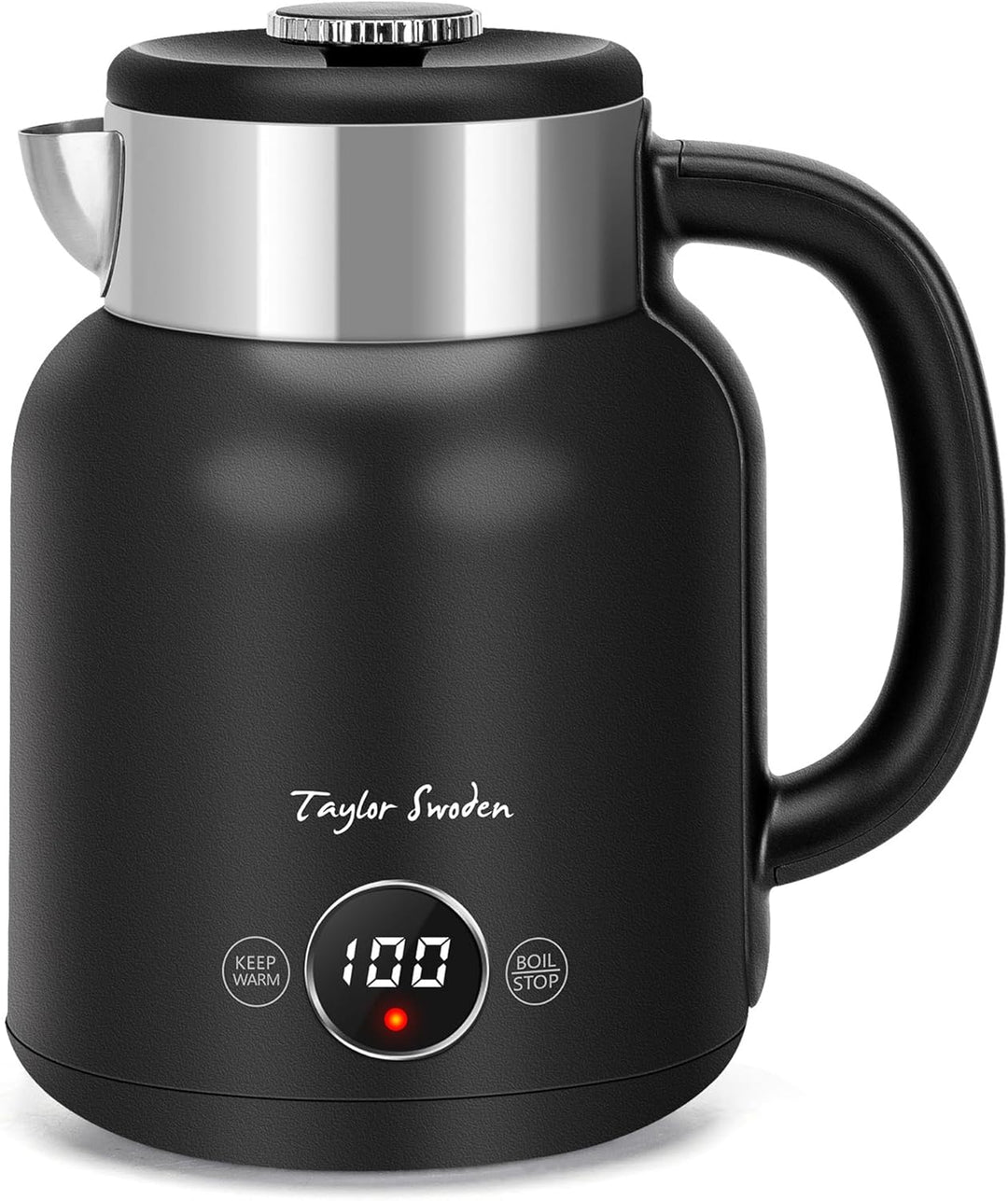 Taylor Swoden Asher - Wasserkocher Edelstahl mit Temperatureinstellung, 2200 W, 1,7 L, LED-Anzeige,