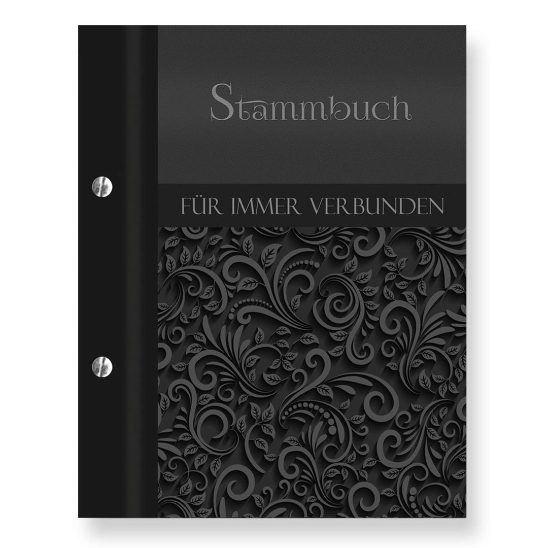 Stammbuchshop schwarz stb_ornament a5 Familienstammbuch, 23 x 18 x 1,7 cm