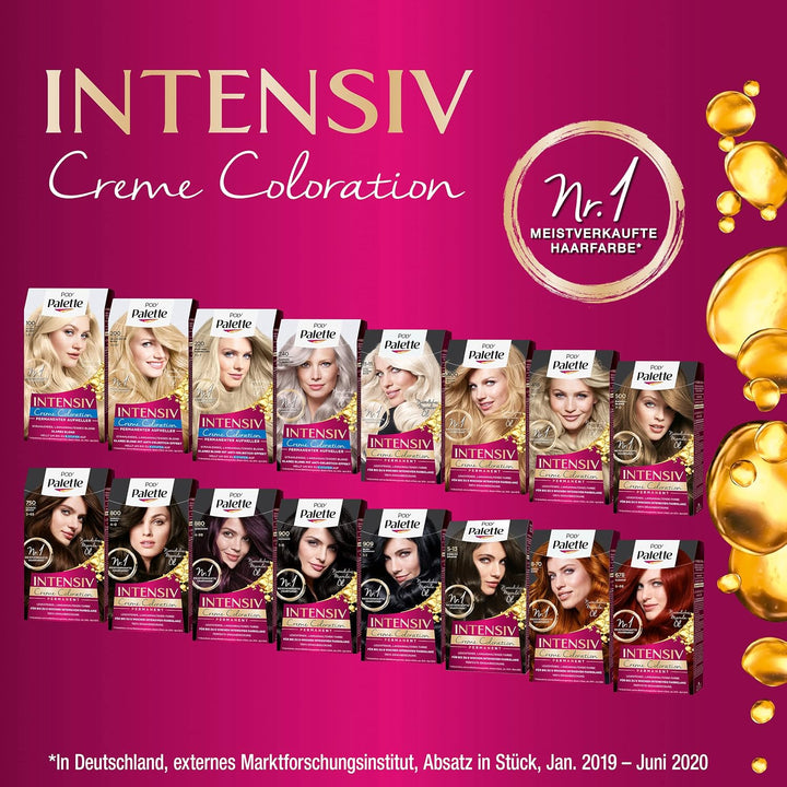 Palette Intensiv Creme Coloration 10-0/200 Helles Naturblond Stufe 3 (3 x 125 ml), Permanenter Aufhe