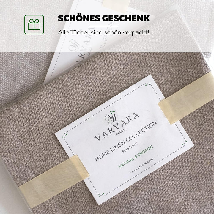 Varvara Home Leinen Tischläufer | Tischband Tischtuch | Stilvoll, Strapazierfähig, 100% Leinen, 45 x