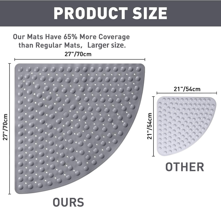 Walant Duschmatte rutschfest 70x70 cm,Badewannenmatte mit Saugnäpfen,BPA-frei PVC Bath Mat, Schimmel