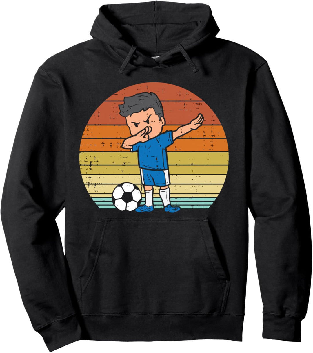 Dabbing Fussball Spieler Retro Fussball Dab Dance Jungen Kinder Pullover Hoodie