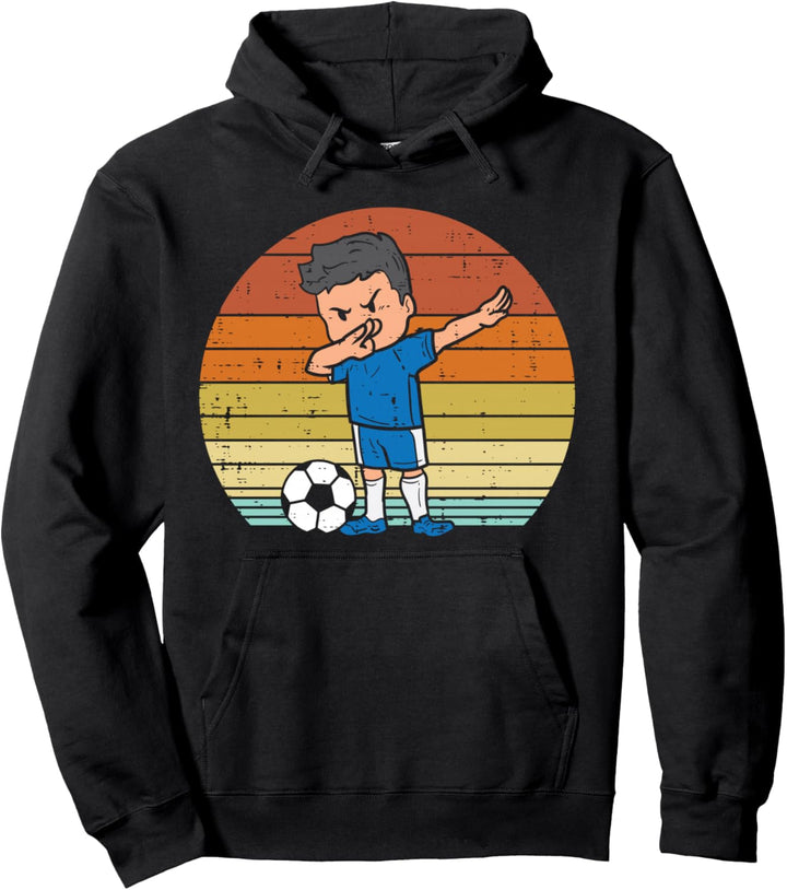 Dabbing Fussball Spieler Retro Fussball Dab Dance Jungen Kinder Pullover Hoodie