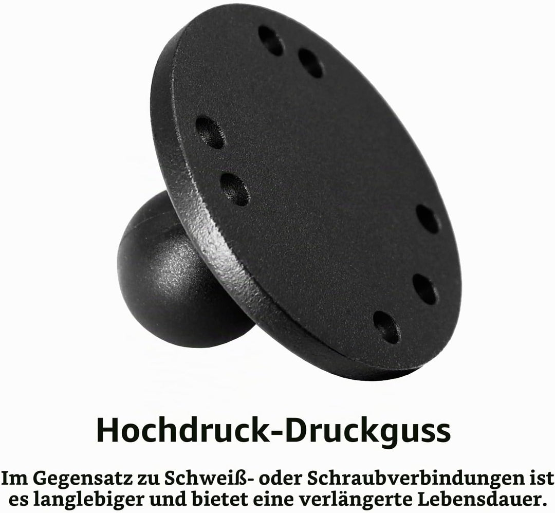 1 Zoll/B-Grösse / 25mm Kugelhalterung aus Aluminiumgusslegierung, AMPS-Loch-Rundplattenbasis, Kompat