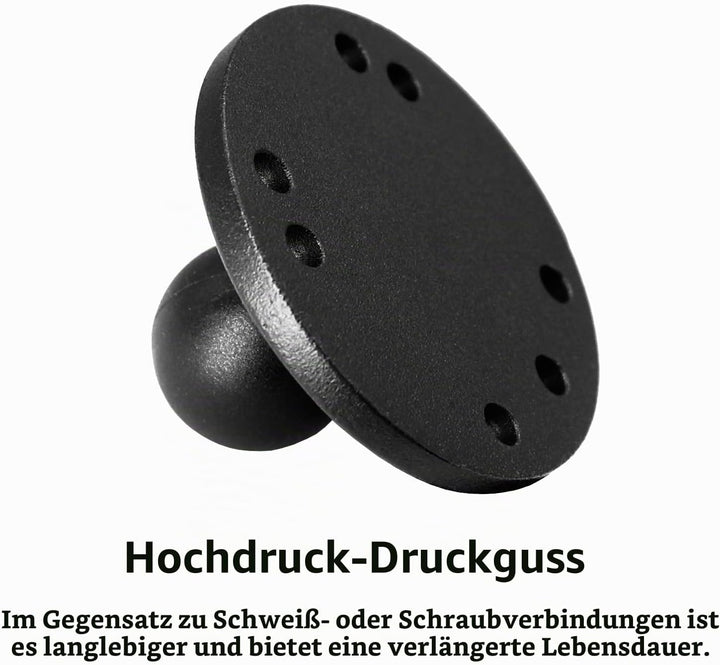 1 Zoll/B-Grösse / 25mm Kugelhalterung aus Aluminiumgusslegierung, AMPS-Loch-Rundplattenbasis, Kompat