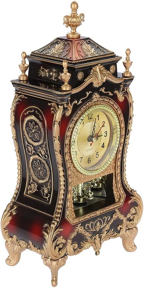 Joyzan Tischwecker, Wanduhr mit Pendel und Glockenspiel, Klassische Vintage-Tischuhr im europäischen