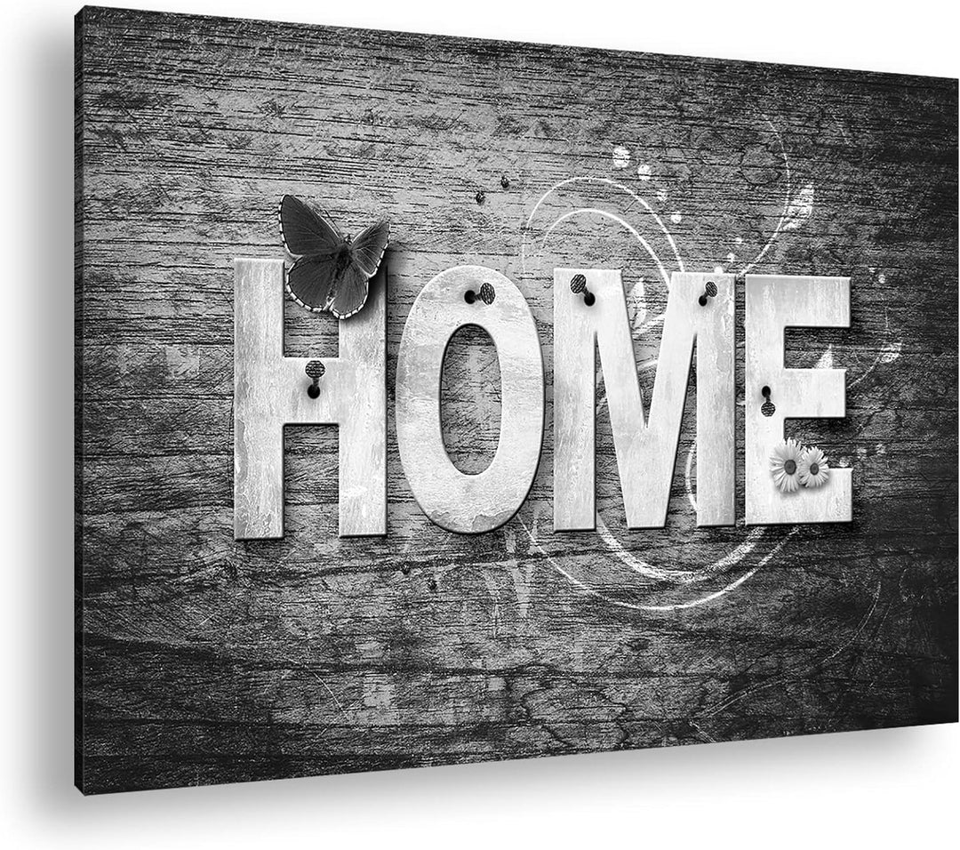 deyoli Home Logo Format: 80x60 Effekt: Schwarz&Weiss als Leinwandbild, Motiv fertig gerahmt auf Echt