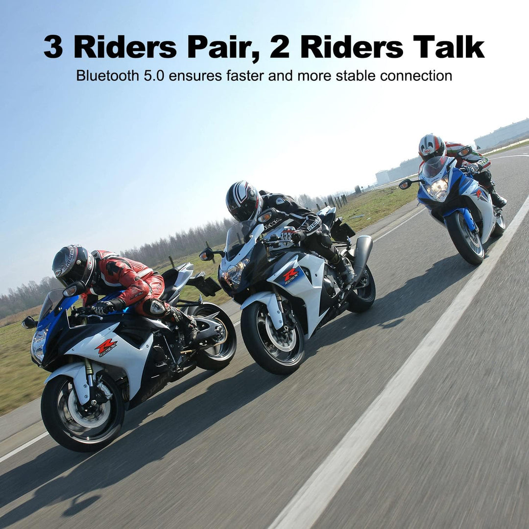 BETOWEY BT-S3 Doppeltes Motorrad Intercom-Set für 2 Personen - 1000m Reichweite, Bluetooth Helm-Komm