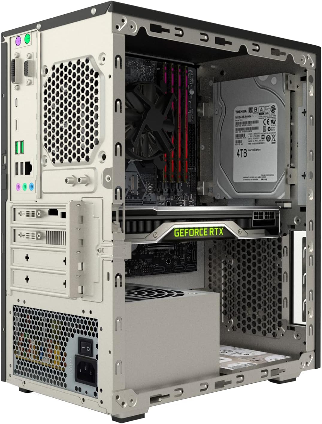 Itek SMALLCOM-P Mini Tower-Gehäuse, mATX, USB3, 2XUSB2, Type-C, Mesh, schwarz, ITOCSCP122