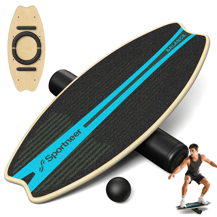 Sportneer Balance Board Erwachsene, 7-in-1 Surfin Balanceboards Holz | Wackelbrett Gleichgewichtstra