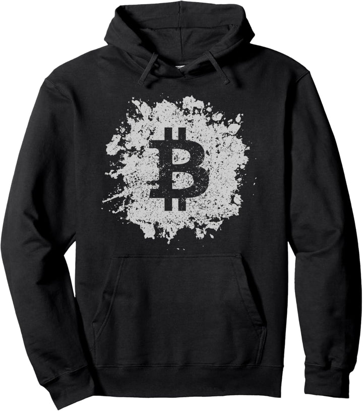 Bitcoin Logo Vintage Look I Cooles Splash BTC Bitcoin Pullover Hoodie