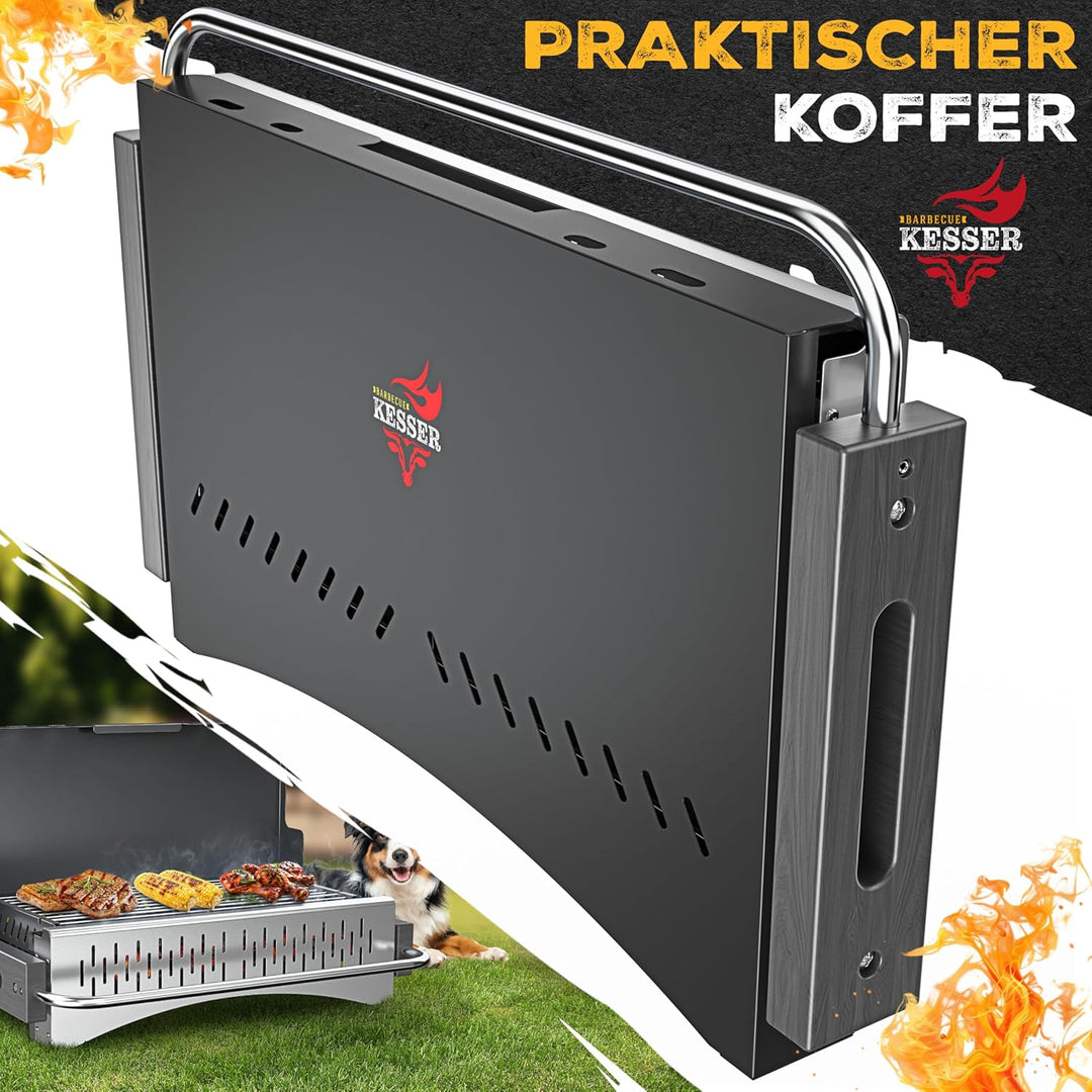 KESSER® Klappgrill tragbarer Camping Grill | Holzkohlegrill aus pulverbeschichtetem Stahl inklusive