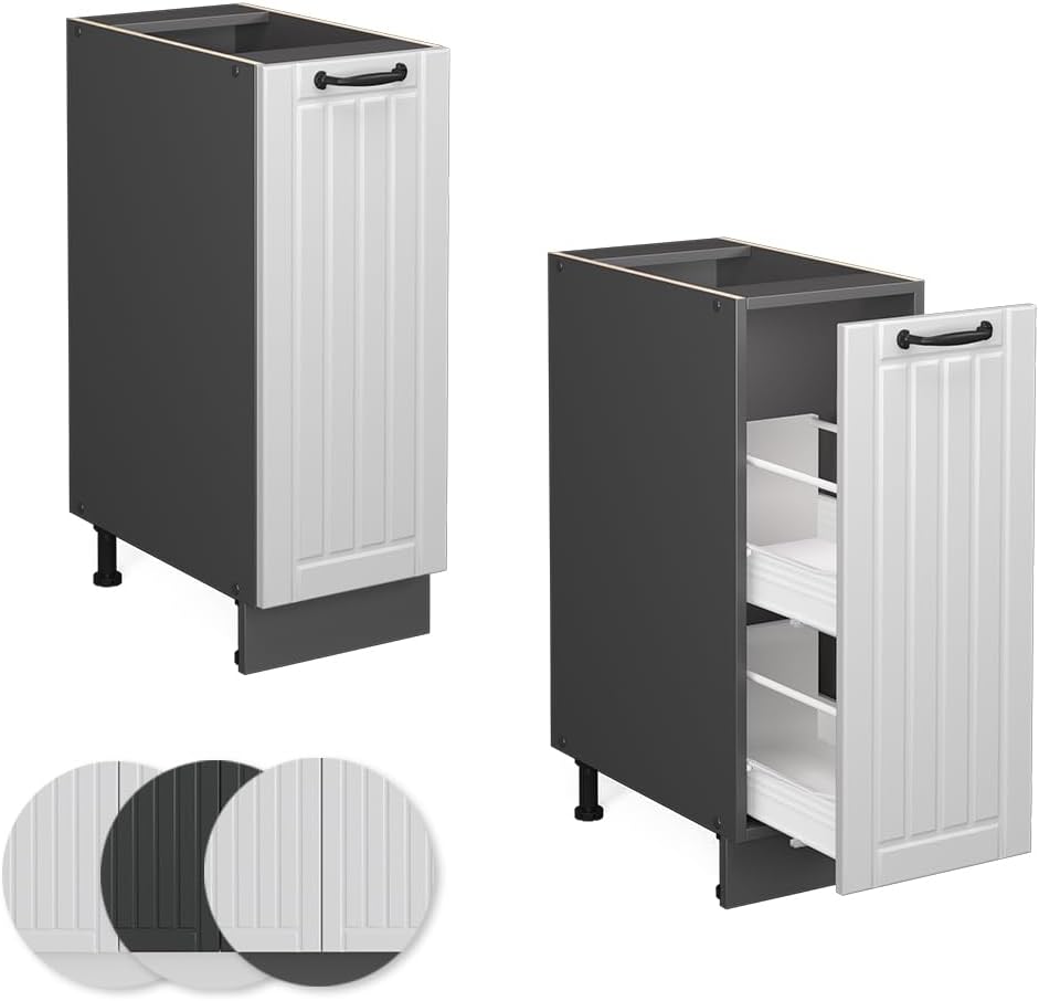 Vicco Apothekerschrank Fame-Line, Anthrazit/Weiss, 30 cm ohne Arbeitsplatte