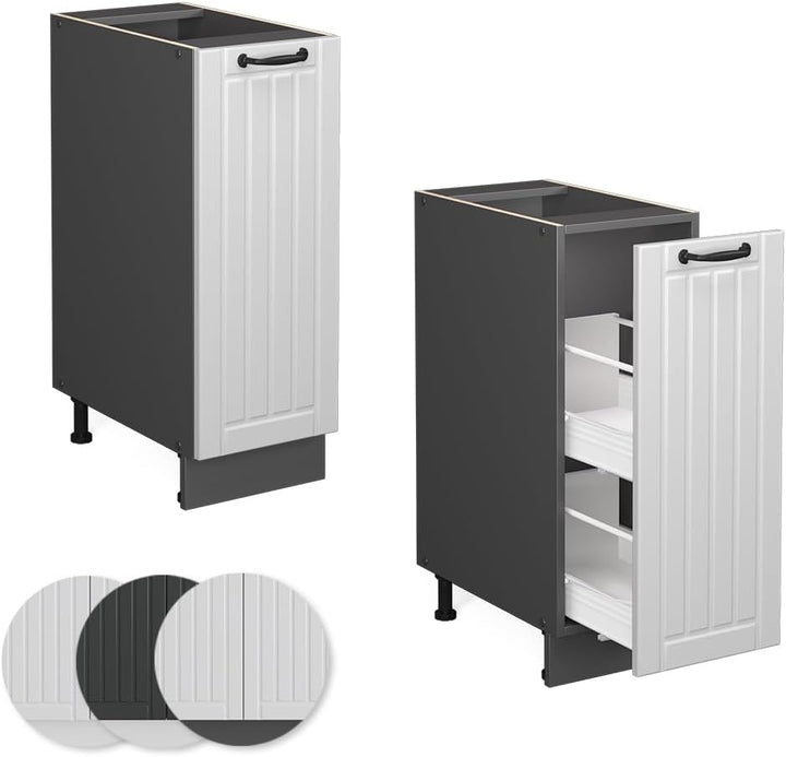 Vicco Apothekerschrank Fame-Line, Anthrazit/Weiss, 30 cm ohne Arbeitsplatte