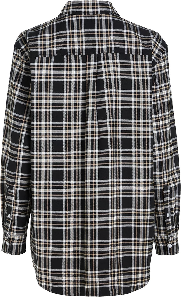 Tommy Jeans Damen Tjw Check Overshirt Gewebte Oberteile S Black Check, S Black Check