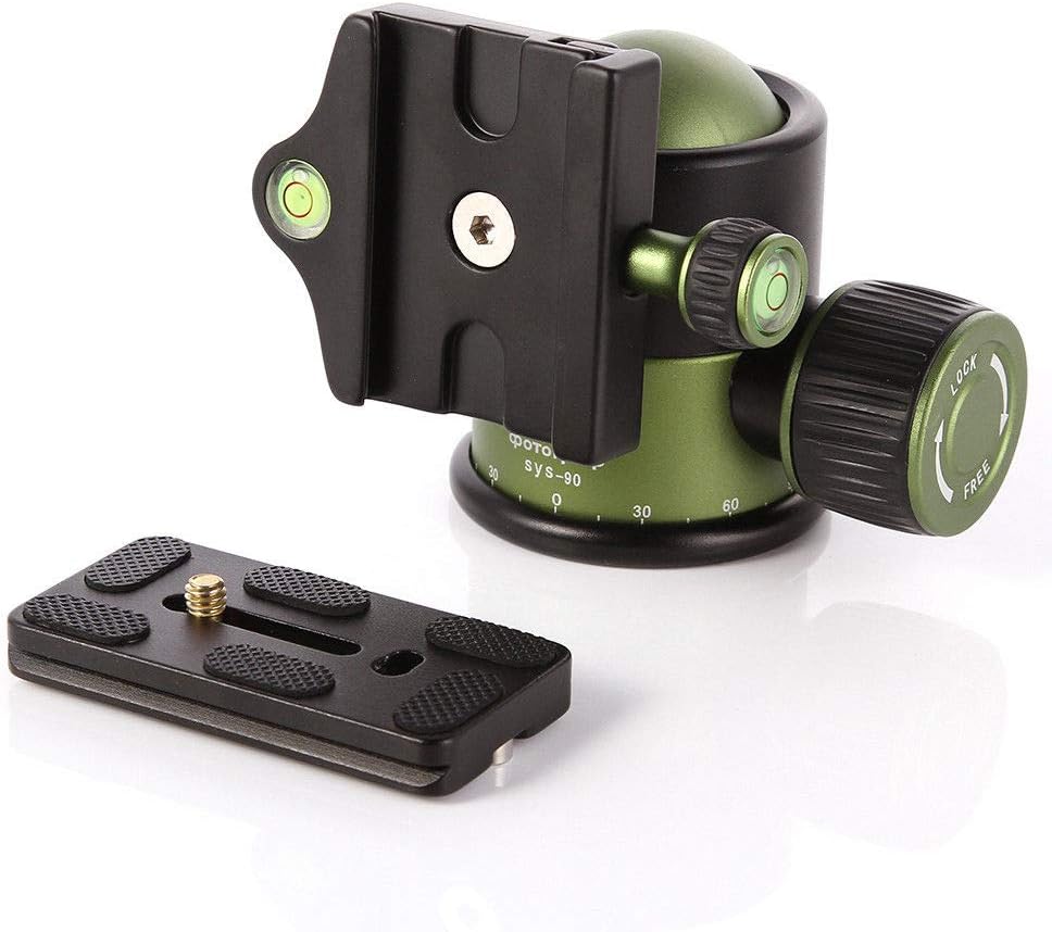 20KG Heavy Duty Kugelkopf Stativkopf mit Schnellwechselplatte 1/4 zoll Schraube Blitzschuhadapter 36