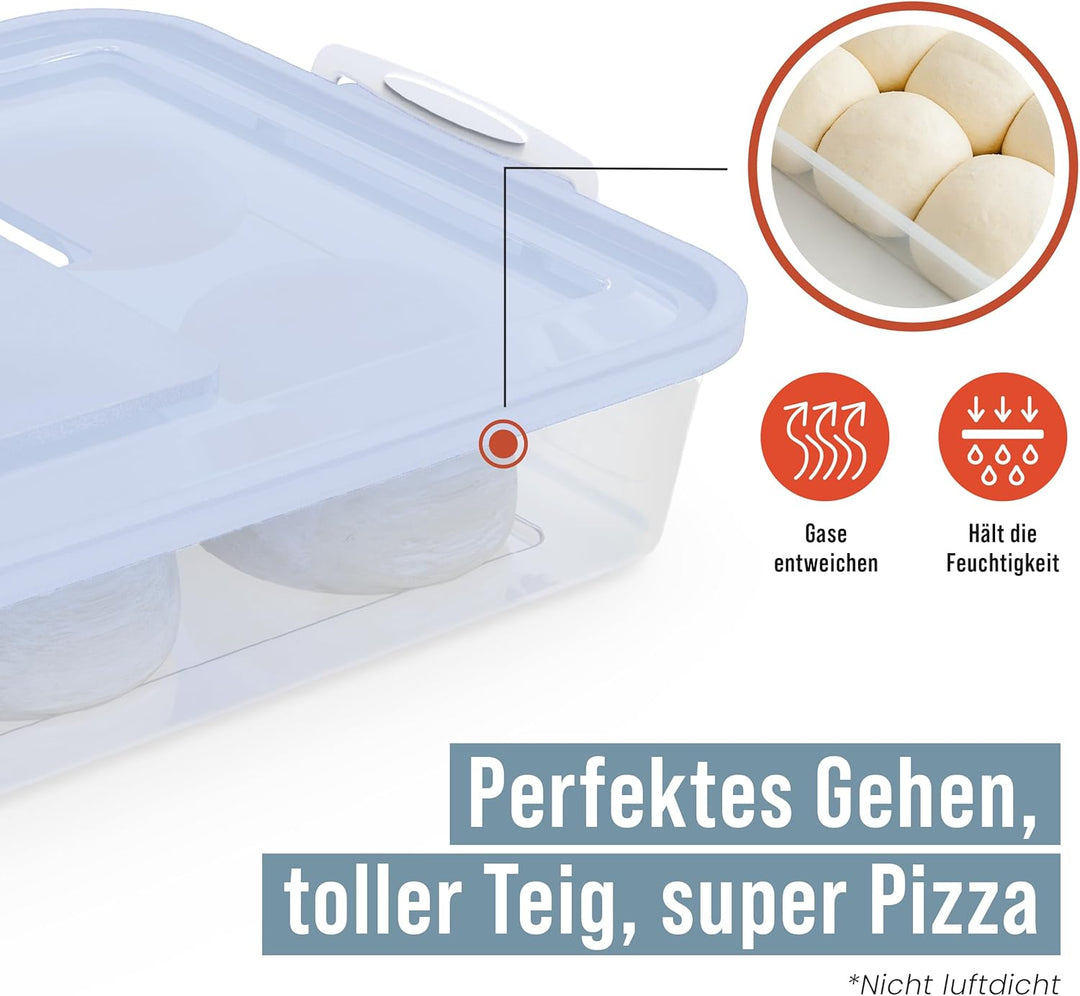 Chef Pomodoro 2 x Pizzaballenbox mit Deckel (35,6 x 27,9 cm), Teigbox Pizza, Pizzaboxen Teig, Pizzat