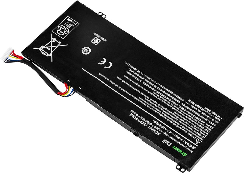 Green Cell AC14A8L AC15B7L Akku für Acer Laptop (4605mAh 11.4V Schwarz)